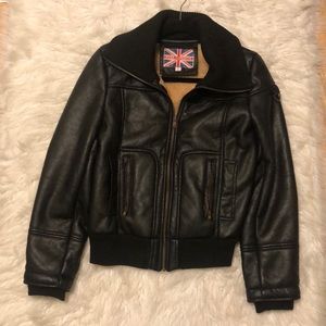 Miss London black leather jacket